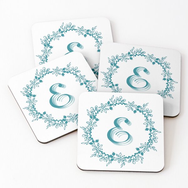 Item preview, Monograma E de corona floral azul designed and sold by Coffee Lifestyle.