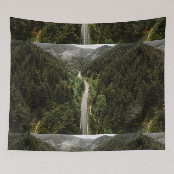 Item preview, Beautiful green landscape with green trees and mountain at sunset art designed and sold by BEAUTY ⭐⭐⭐⭐⭐.