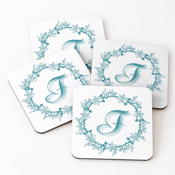 Item preview, Monograma de corona floral azul F designed and sold by Coffee Lifestyle.