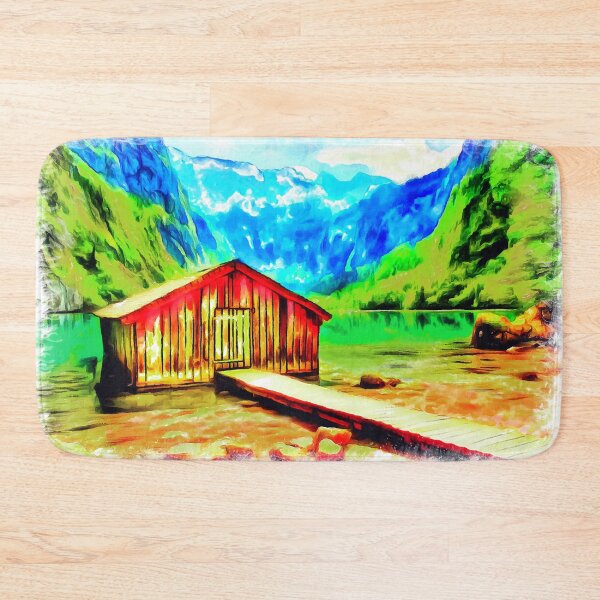 Item preview, Königssee Boathouse (Painting) designed and sold by cmphotographs.