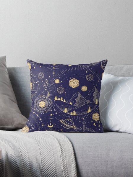 Aperçu de l'œuvre Dés célestes du MDN, ciel nocturne à motif de constellations d'étoiles D20 créée et vendue par DungeonAtelier.