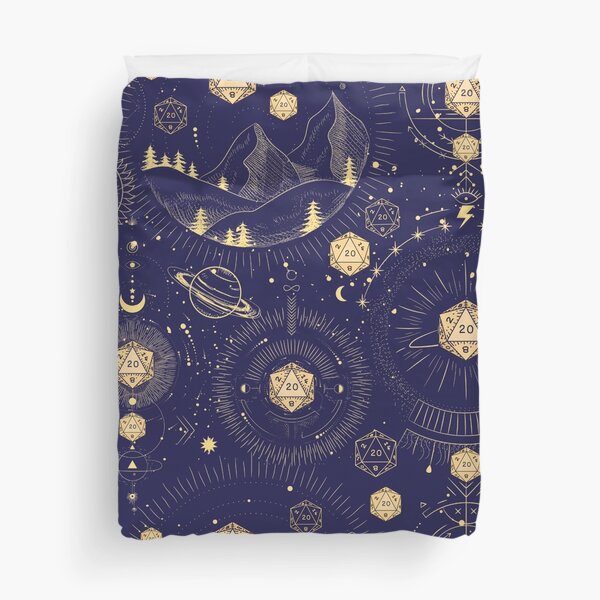 Item preview, DND CELESTIAL DICE, D20 Stars constellations pattern night sky designed and sold by DungeonAtelier.