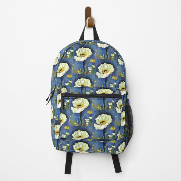Item preview, CREAM POPPY WITH BLUE AND GREEN BACKGROUND designed and sold by sailorsam1805.