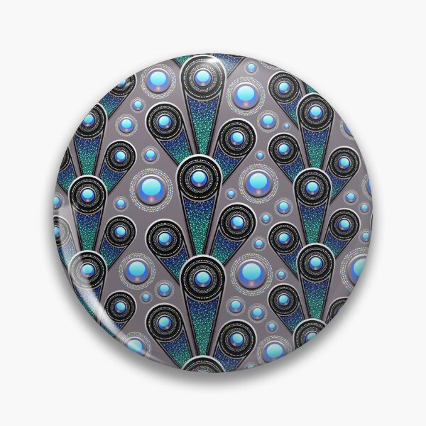 Item preview, Modern Kaleidoscope Psychedelic Abstract Pattern Cyan Blue Green Pearls designed and sold by YounitedArt.