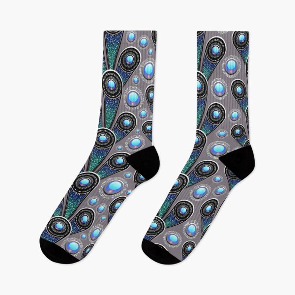 Item preview, Modern Kaleidoscope Psychedelic Abstract Pattern Cyan Blue Green Pearls designed and sold by YounitedArt.