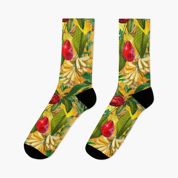 Item preview, Trendy banana floral leaves and fruits tropical pattern, botanical illustration, plants pattern, yellow orange floral illustration  designed and sold by ZeinabTaha.