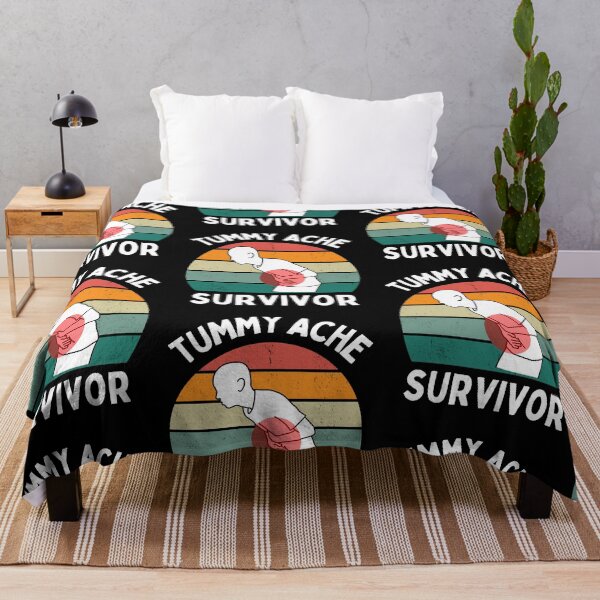 Item preview, Tummy Ache Survivor Vintage Stomachache IBS Humor Quote designed and sold by Trankix.