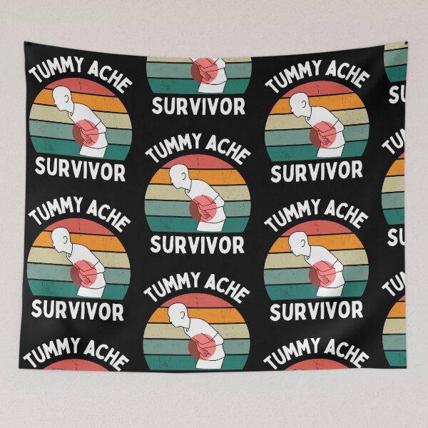 Item preview, Tummy Ache Survivor Vintage Stomachache IBS Humor Quote designed and sold by Trankix.