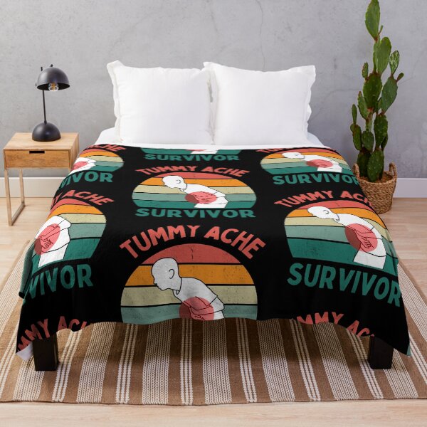 Item preview, Tummy Ache Survivor Vintage Stomachache IBS Humor Quote designed and sold by Trankix.