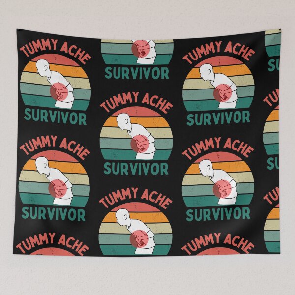 Item preview, Tummy Ache Survivor Vintage Stomachache IBS Humor Quote designed and sold by Trankix.