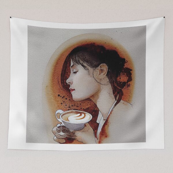 Item preview, Woman with coffee cup designed and sold by recollectionsv.