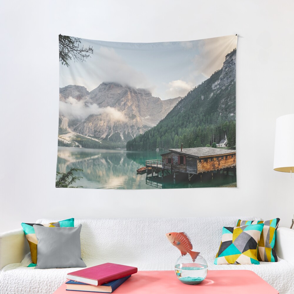 Discover Live the Adventure - Lago Di Braies VII Tapestry