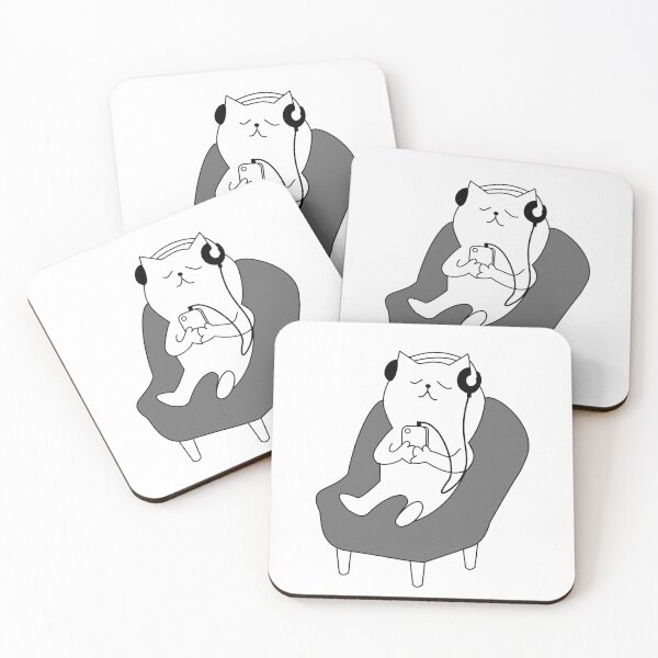 Item preview, Cute Cat Listen To Music   designed and sold by Tee-Show.
