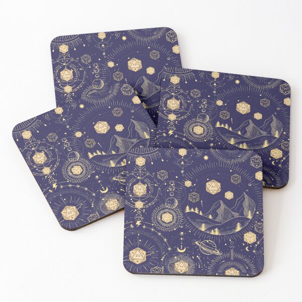 Item preview, DND CELESTIAL DICE, D20 Stars constellations pattern night sky designed and sold by DungeonAtelier.