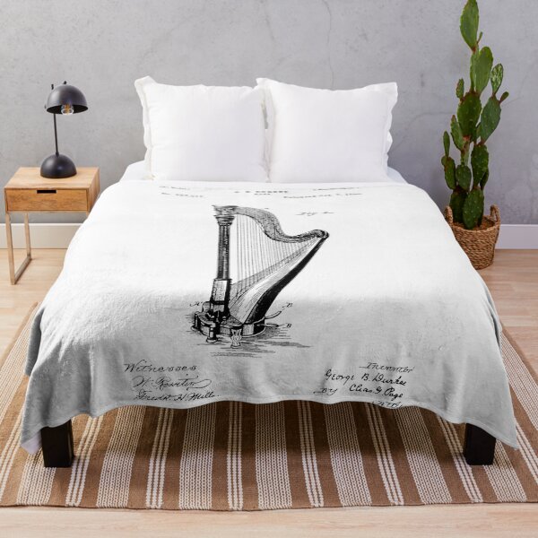 Item preview, Harp Patent - G. B. Durkee - October 7, 1890 - Black Version designed and sold by Aliasandco.