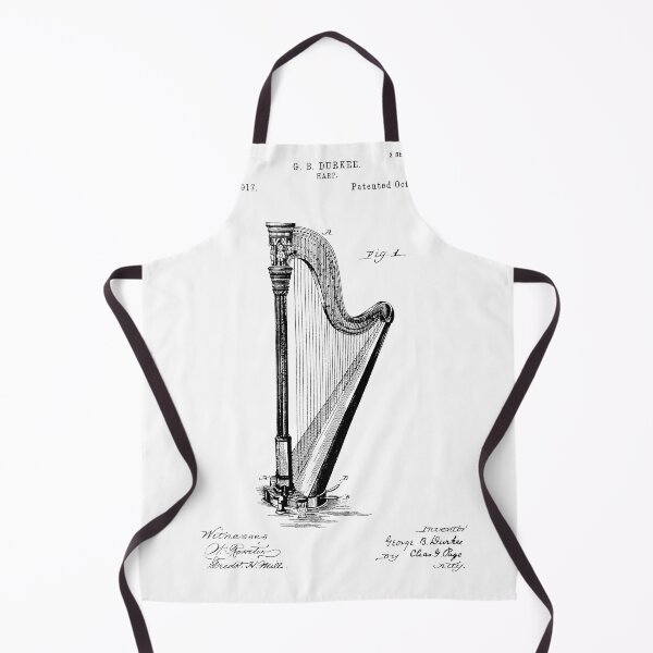 Item preview, Harp Patent - G. B. Durkee - October 7, 1890 - Black Version designed and sold by Aliasandco.