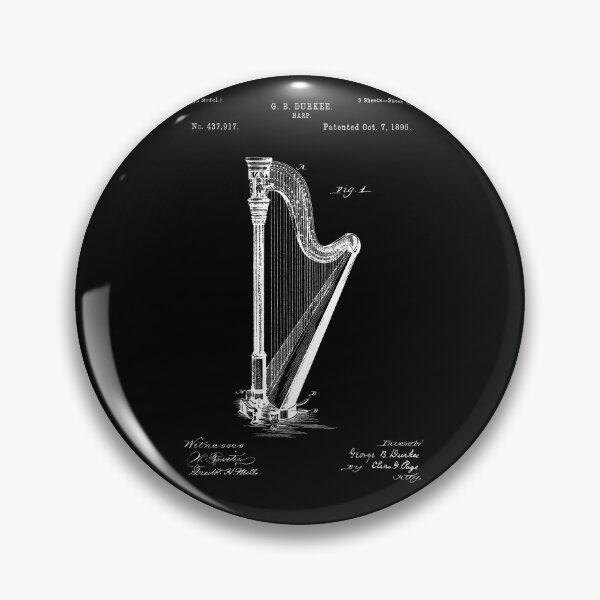 Item preview, Harp Patent - G. B. Durkee - October 7, 1890 - White Version designed and sold by Aliasandco.