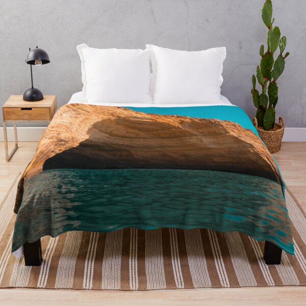 Item preview, Rough Beauty - Algarve Coastal Sea Cave in Orange and Teal designed and sold by Georgia Mizuleva.