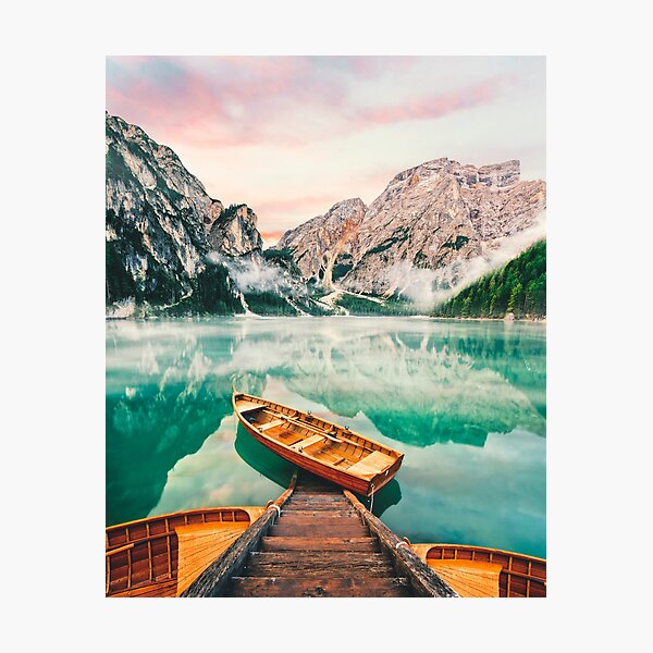 Live the Adventure - Lago Di Braies XVII Photographic Print