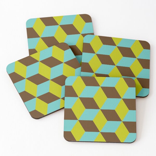 Item preview, Geometric Pattern: 3D Cube: Blue/Green designed and sold by Red Wolf.