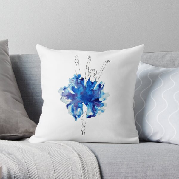 Watercolour Ballerina Throw Pillow