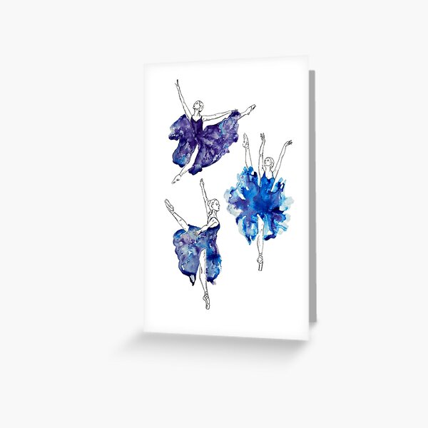 Watercolour Ballerinas Greeting Card