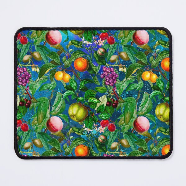 Item preview, Trendy exotic citrus tropical floral leaves and fruits tropical pattern, botanical illustration, blue turquoise floral illustration designed and sold by ZeinabTaha.