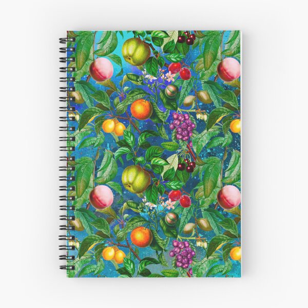 Item preview, Trendy exotic citrus tropical floral leaves and fruits tropical pattern, botanical illustration, blue turquoise floral illustration designed and sold by ZeinabTaha.