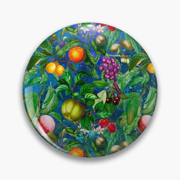 Item preview, Trendy exotic citrus tropical floral leaves and fruits tropical pattern, botanical illustration, blue turquoise floral illustration designed and sold by ZeinabTaha.