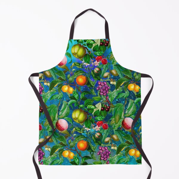 Item preview, Trendy exotic citrus tropical floral leaves and fruits tropical pattern, botanical illustration, blue turquoise floral illustration designed and sold by ZeinabTaha.