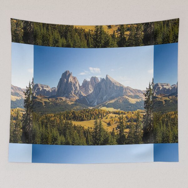 Item preview, Beautiful green landscape with green trees and mountain at sunset art designed and sold by BEAUTY ⭐⭐⭐⭐⭐.
