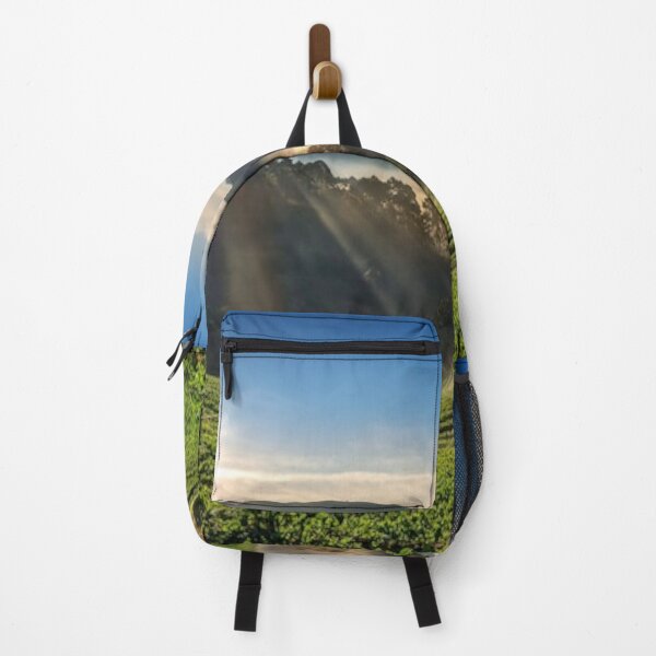 Item preview, Beautiful green landscape with green trees and mountain at sunset art designed and sold by BEAUTY ⭐⭐⭐⭐⭐.