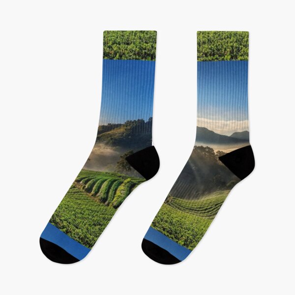 Item preview, Beautiful green landscape with green trees and mountain at sunset art designed and sold by BEAUTY ⭐⭐⭐⭐⭐.