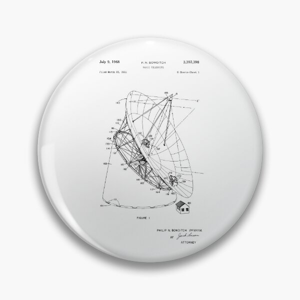 Item preview, Radio Telescope Patent - P. N. Bowditch - July 9, 1968 - Black Version designed and sold by Aliasandco.
