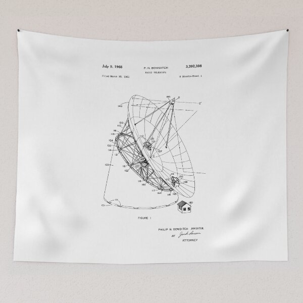 Item preview, Radio Telescope Patent - P. N. Bowditch - July 9, 1968 - Black Version designed and sold by Aliasandco.