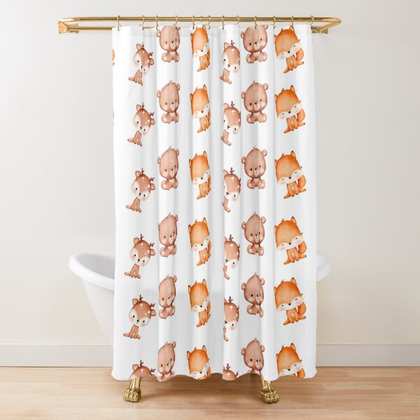 Cute Baby Animals Pattern Shower Curtain
