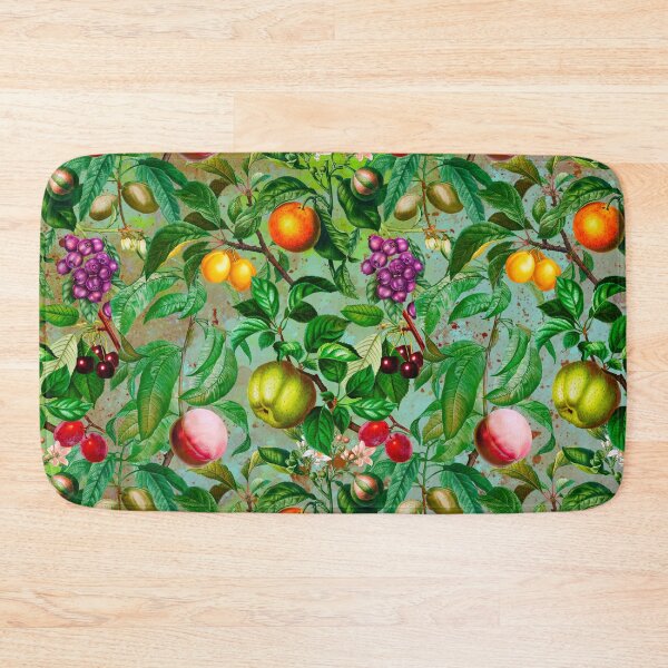 Item preview, Trendy exotic citrus tropical floral leaves and fruits tropical pattern, botanical illustration, blue turquoise floral illustration designed and sold by ZeinabTaha.