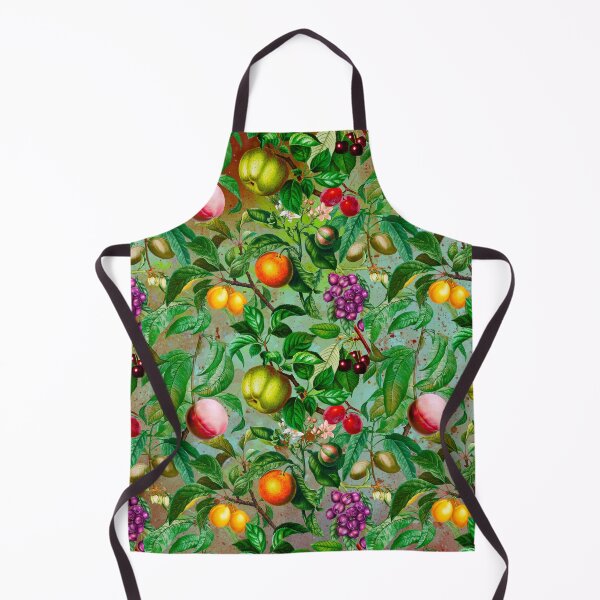 Item preview, Trendy exotic citrus tropical floral leaves and fruits tropical pattern, botanical illustration, blue turquoise floral illustration designed and sold by ZeinabTaha.