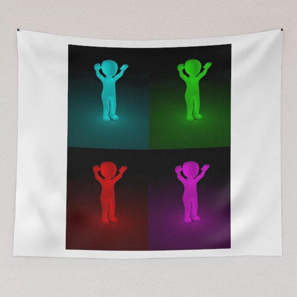 Item preview, Multi-colored Neon figures of a Happy Man designed and sold by Dven-Clothes.