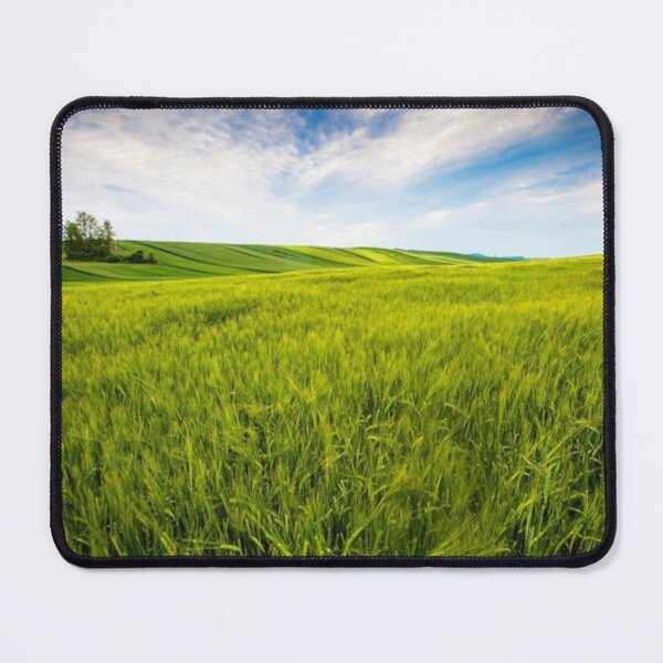 Item preview, Beautiful green landscape with green grass and mountain at sunset art designed and sold by BEAUTY ⭐⭐⭐⭐⭐.