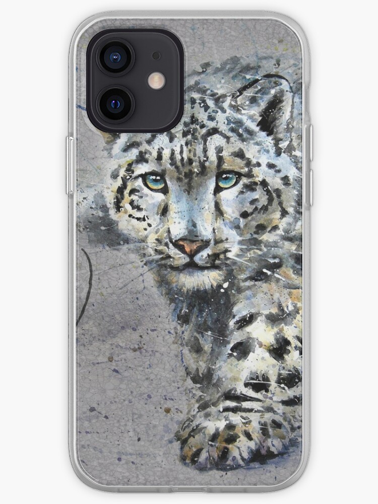 Snow Leopard Wild And Free Background Iphone Case Cover By Kostart Redbubble