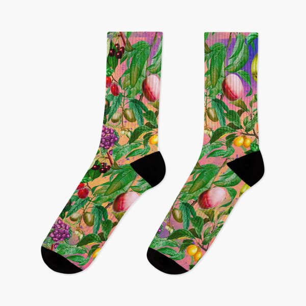 Item preview, Trendy exotic citrus tropical floral leaves and fruits tropical pattern, botanical illustration, yellow orange floral illustration designed and sold by ZeinabTaha.