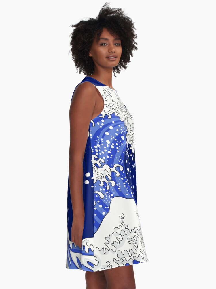 Alternate view of Great Blue Wave A-Line Dress