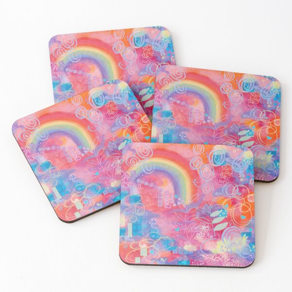 Item preview, Colourful rainbow abstract painting  designed and sold by victoriaashart.