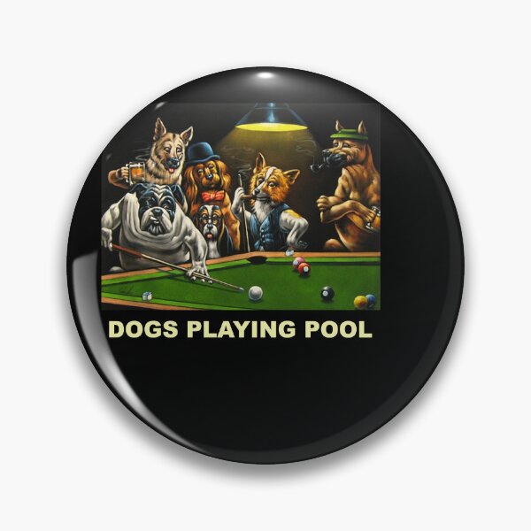 Item preview, Dogs Playing Pool Snooker Billiards designed and sold by Draculaura2009.
