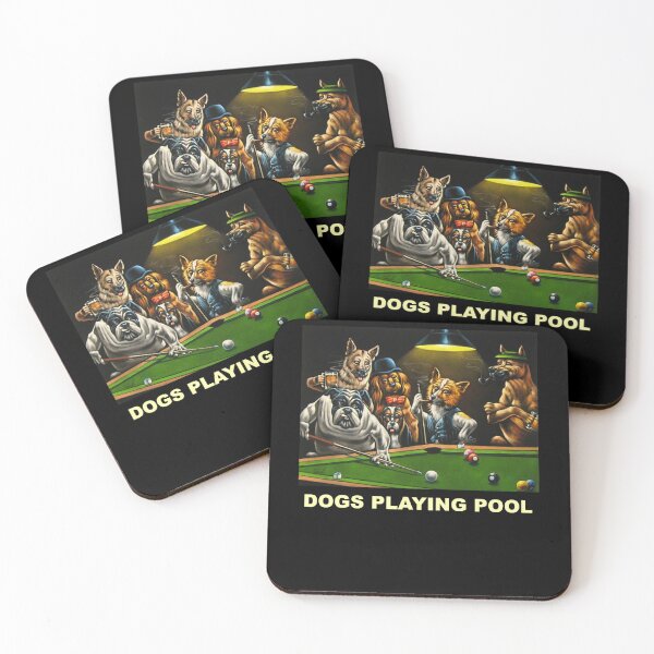 Item preview, Dogs Playing Pool Snooker Billiards designed and sold by Draculaura2009.
