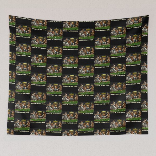 Item preview, Dogs Playing Pool Snooker Billiards designed and sold by Draculaura2009.