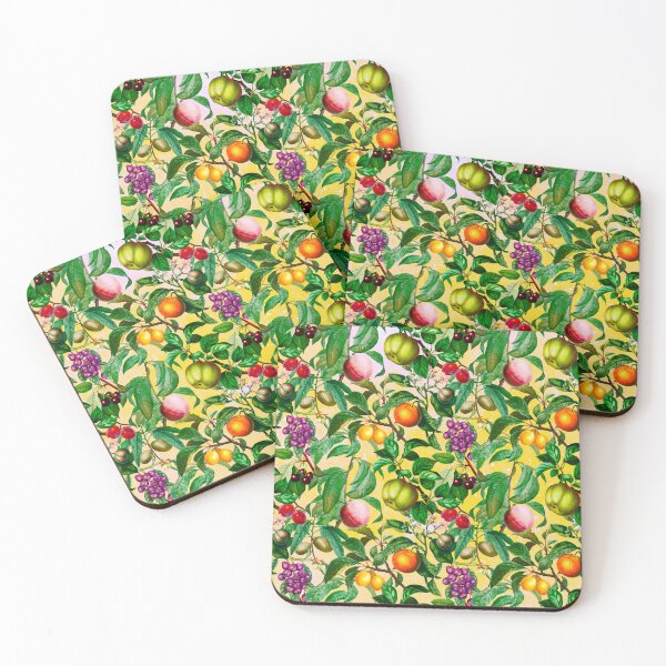 Item preview, Trendy exotic citrus tropical floral leaves and fruits tropical pattern, botanical illustration, yellow floral illustration designed and sold by ZeinabTaha.
