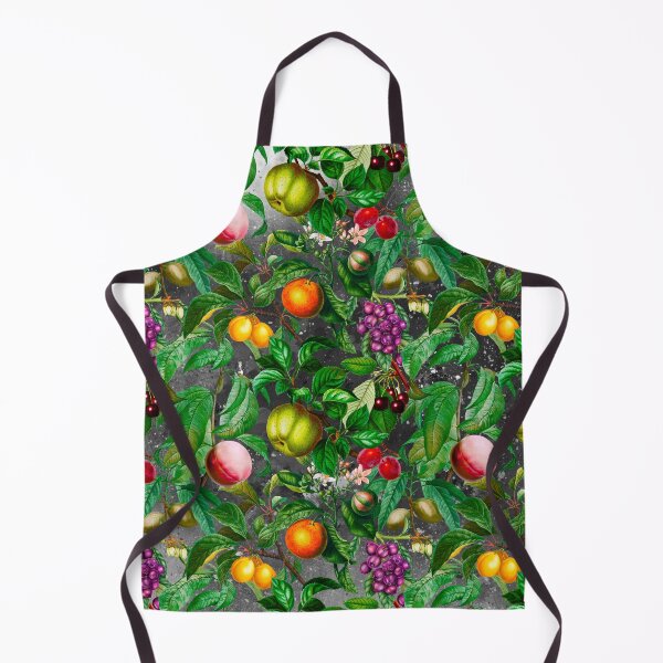 Item preview, Trendy exotic citrus tropical floral leaves and fruits tropical pattern, botanical illustration, grey black floral illustration designed and sold by ZeinabTaha.