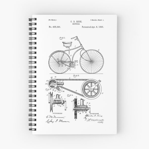 Item preview, Patent Du Velo - C. D. Rice - April 8, 1890 - Black Version designed and sold by Aliasandco.